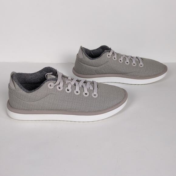 ALLBIRDS Wool Piper Woven Lace Up Sneaker in Pewter Grey Blizzard Sole Women's 7 - Picture 3 of 8